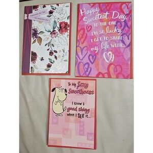 Happy Sweetest Day Lot of 3 I Love You Hallmark Greeting Card Sexy Lucky